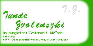 tunde zvolenszki business card
